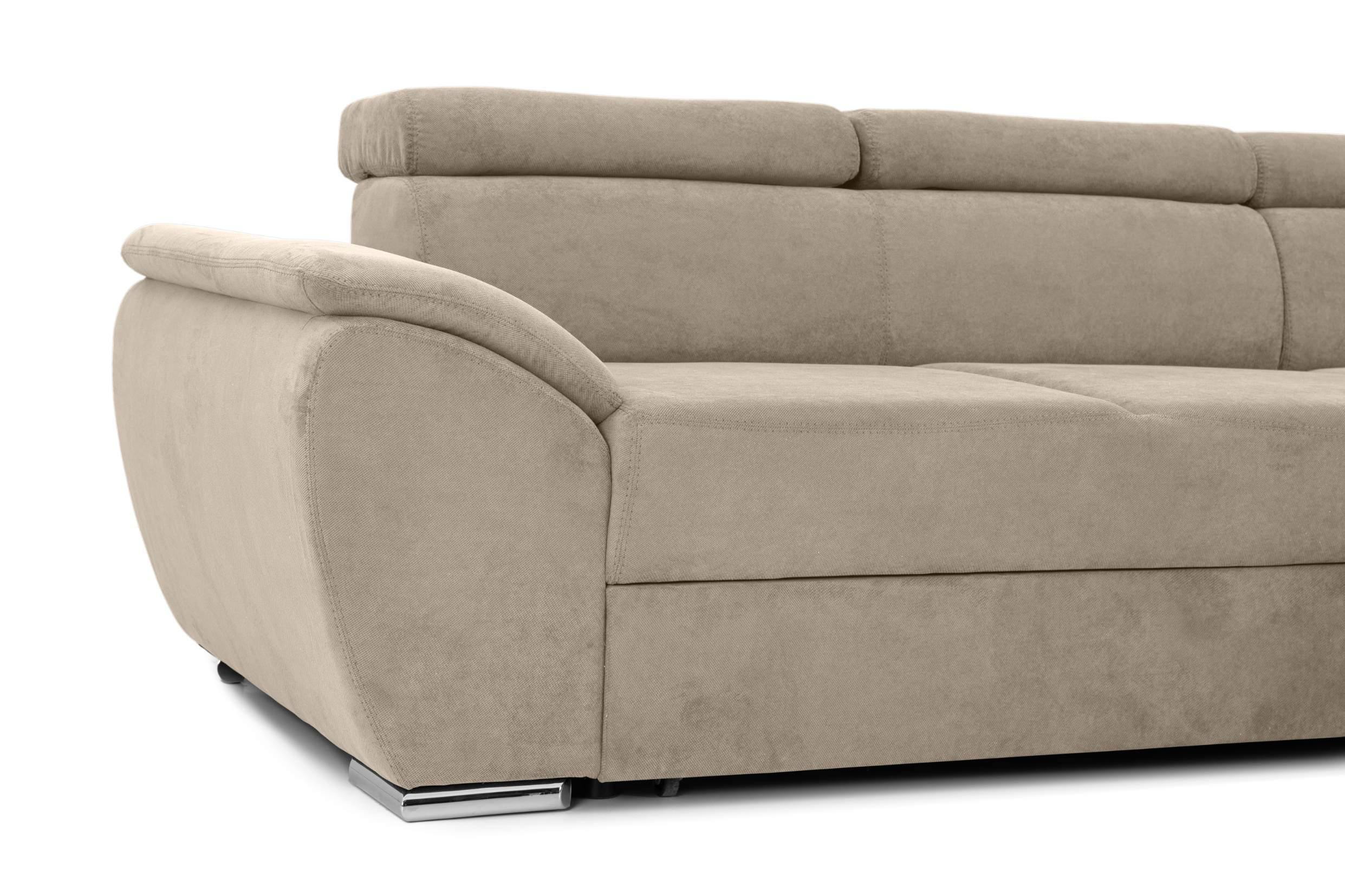 Colțar Extensibil CUBA, cu tetiere reglabile, variante stânga/dreapta 266x232x80 cm Prestige Home