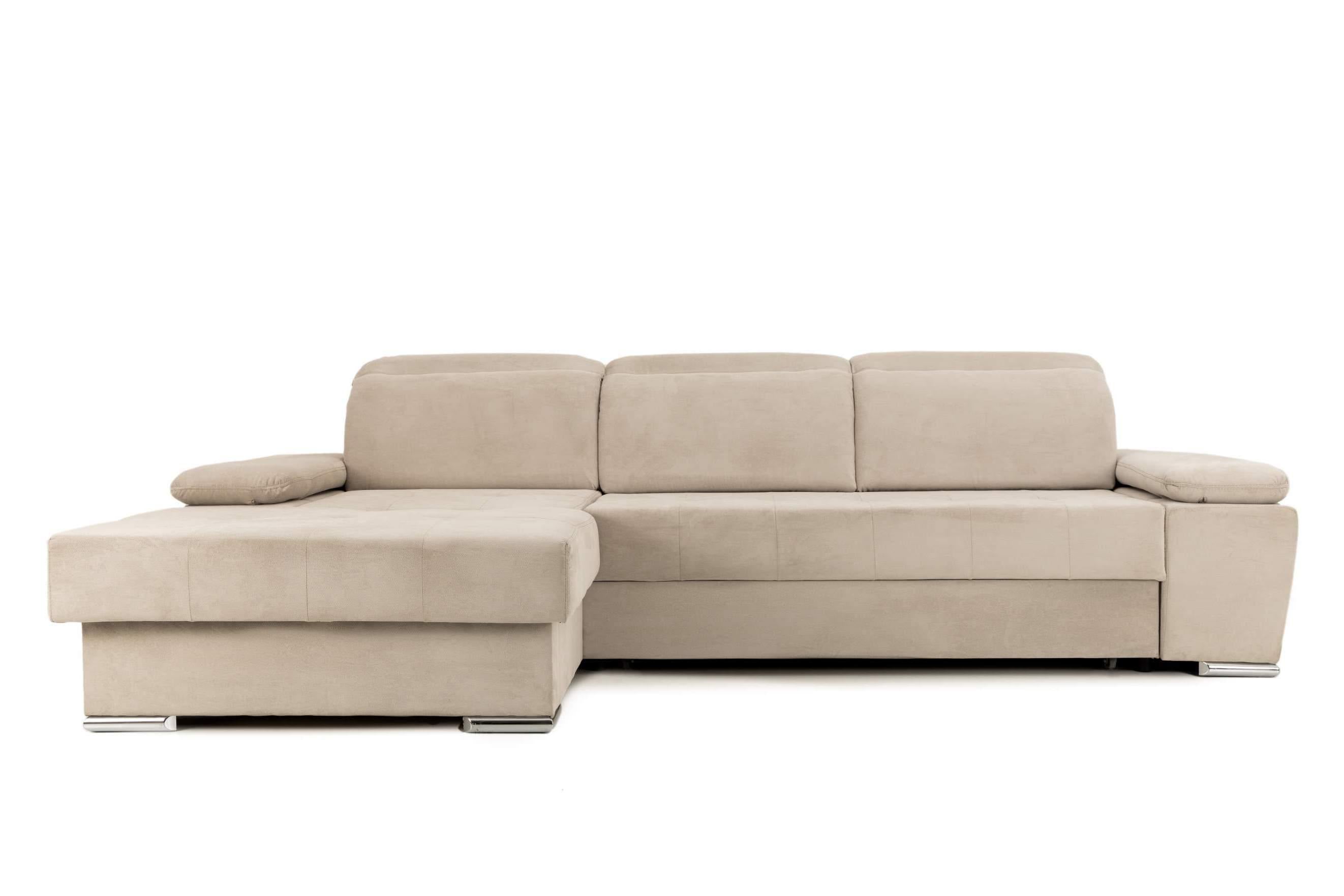 Colțar Extensibil TRENDY, cu ladă de depozitare, cu tetiere reglabile, variante stânga/dreapta 295x170x105 cm Prestige Home