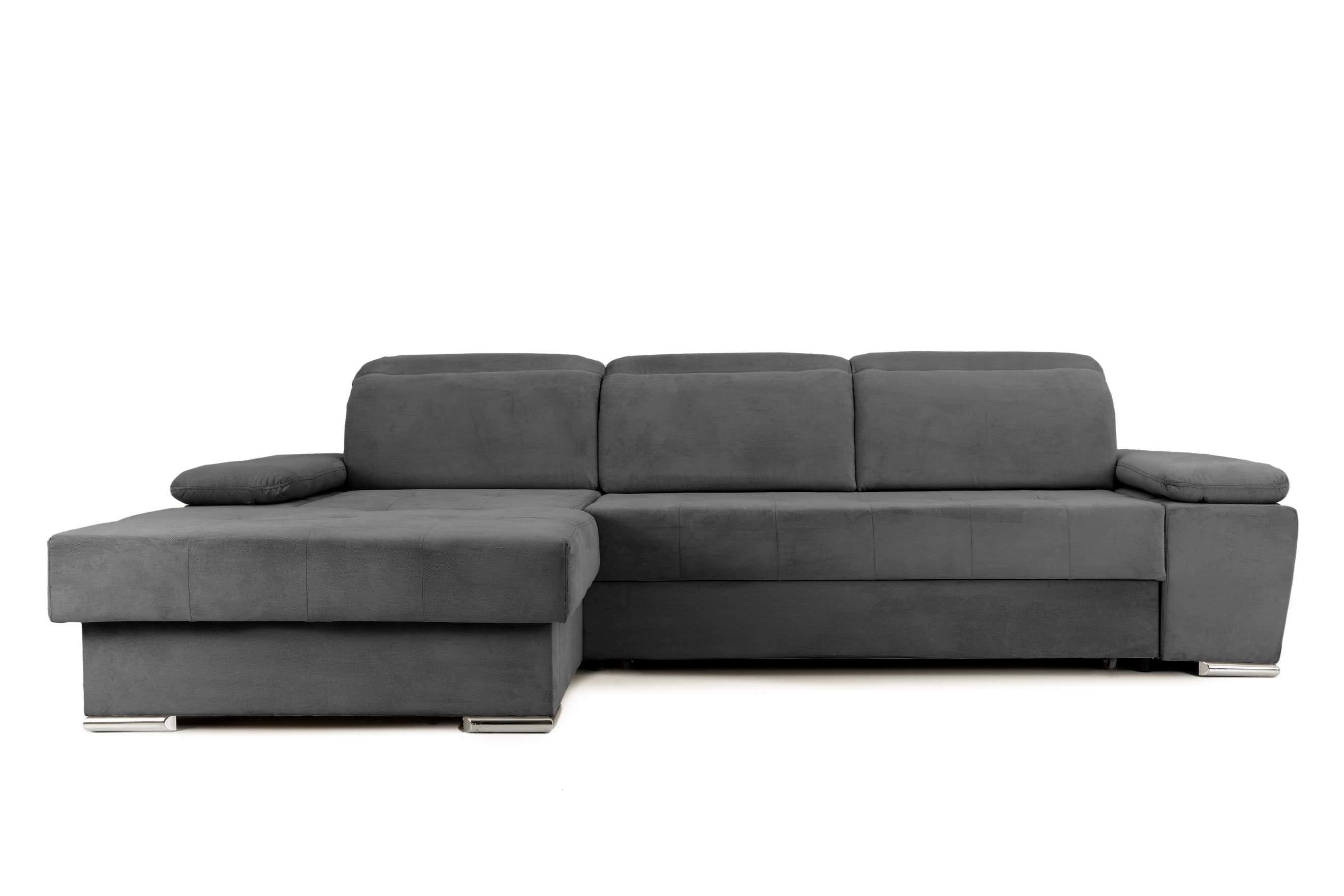 Colțar Extensibil TRENDY, cu ladă de depozitare, cu tetiere reglabile, variante stânga/dreapta 295x170x105 cm Prestige Home