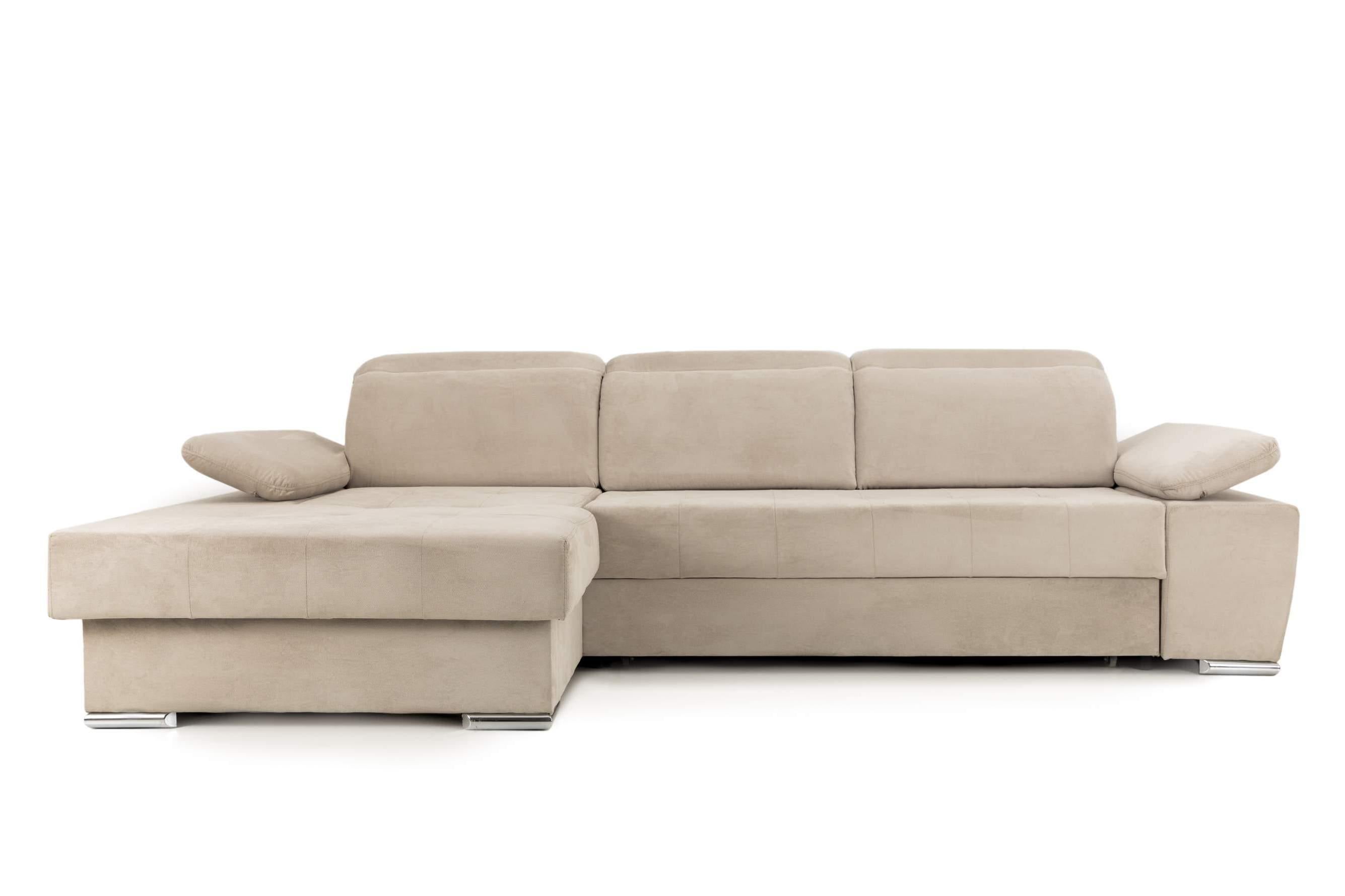 Colțar Extensibil TRENDY, cu ladă de depozitare, cu tetiere reglabile, variante stânga/dreapta 295x170x105 cm Prestige Home
