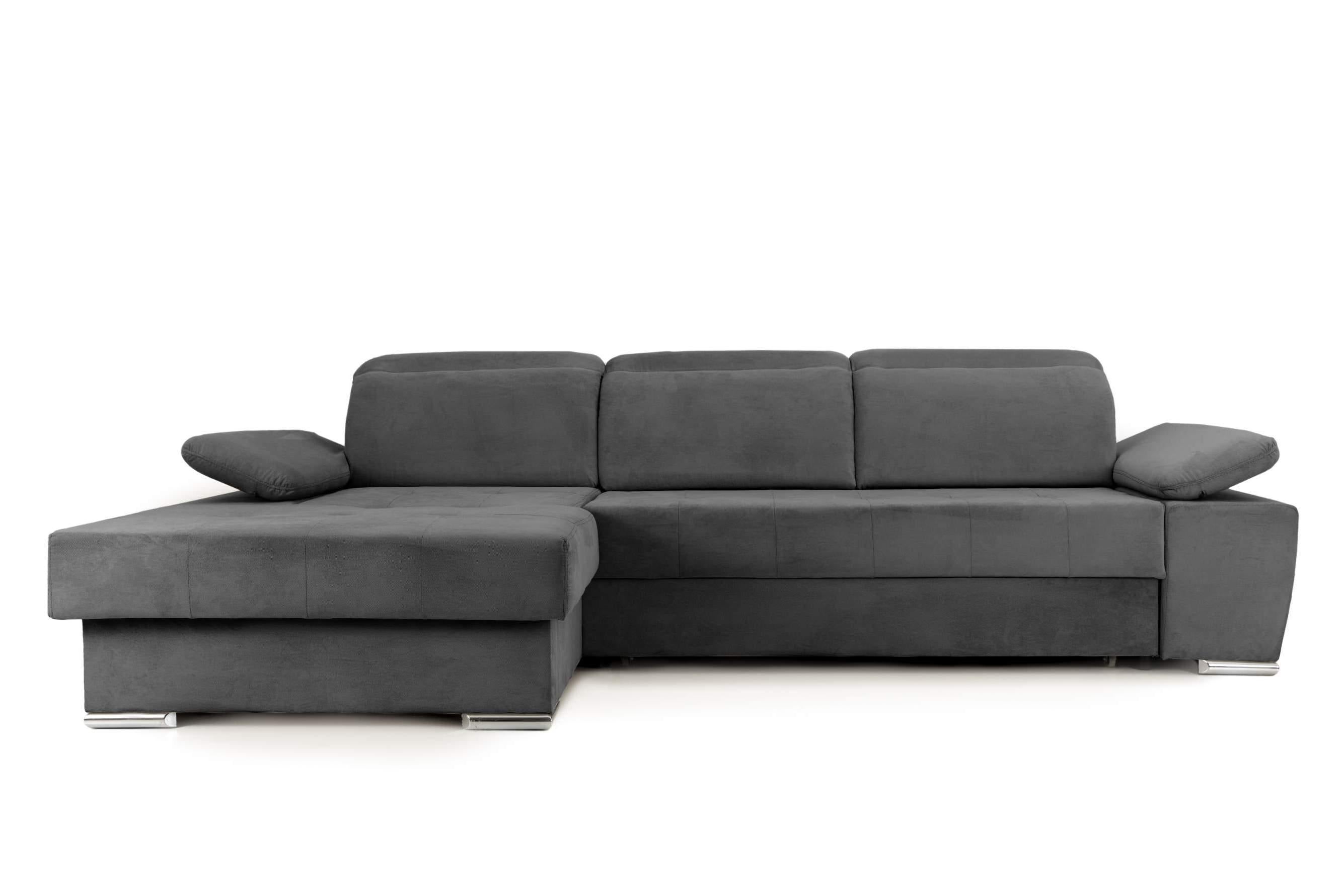 Colțar Extensibil TRENDY, cu ladă de depozitare, cu tetiere reglabile, variante stânga/dreapta 295x170x105 cm Prestige Home