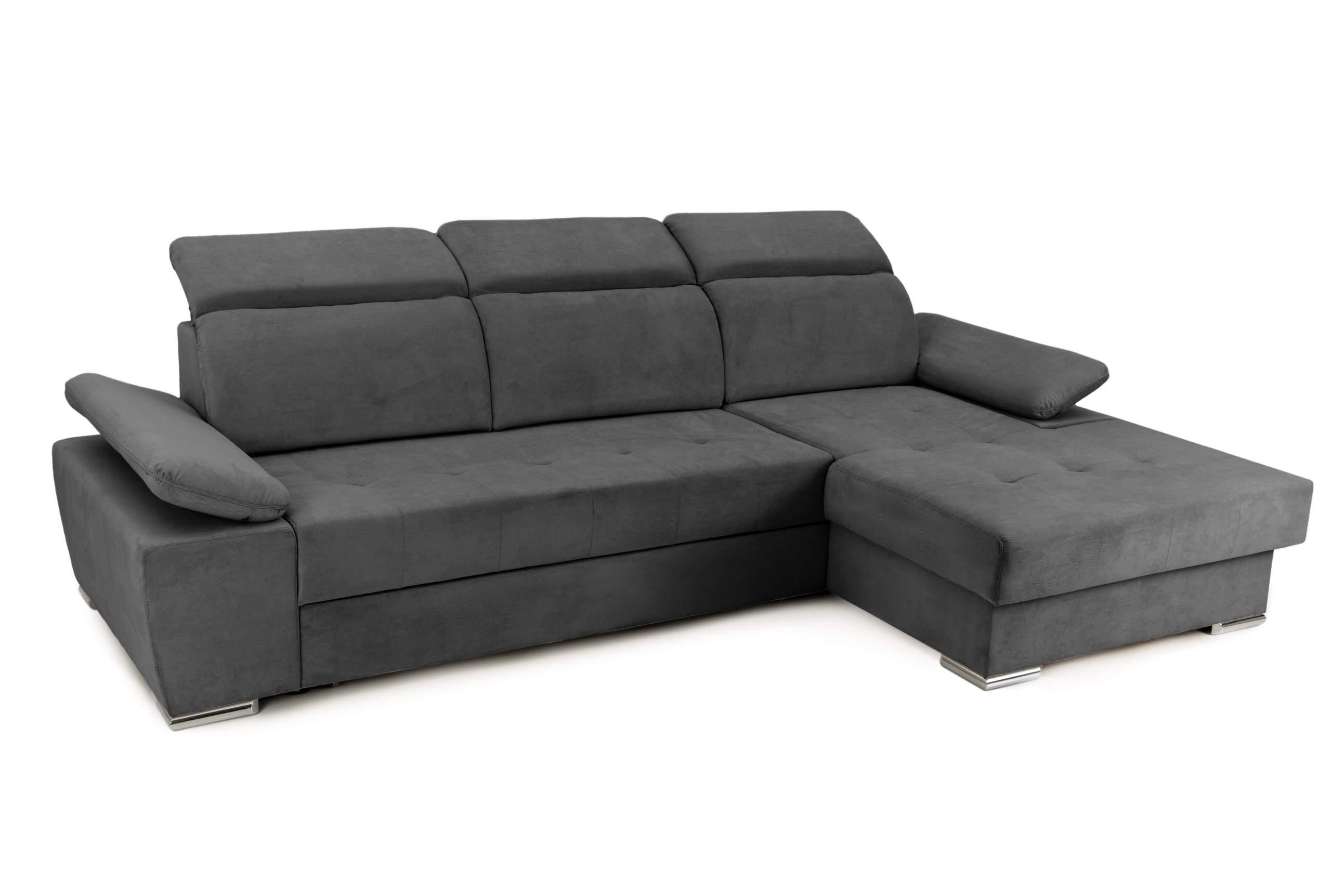 Colțar Extensibil TRENDY, cu ladă de depozitare, cu tetiere reglabile, variante stânga/dreapta 295x170x105 cm Prestige Home