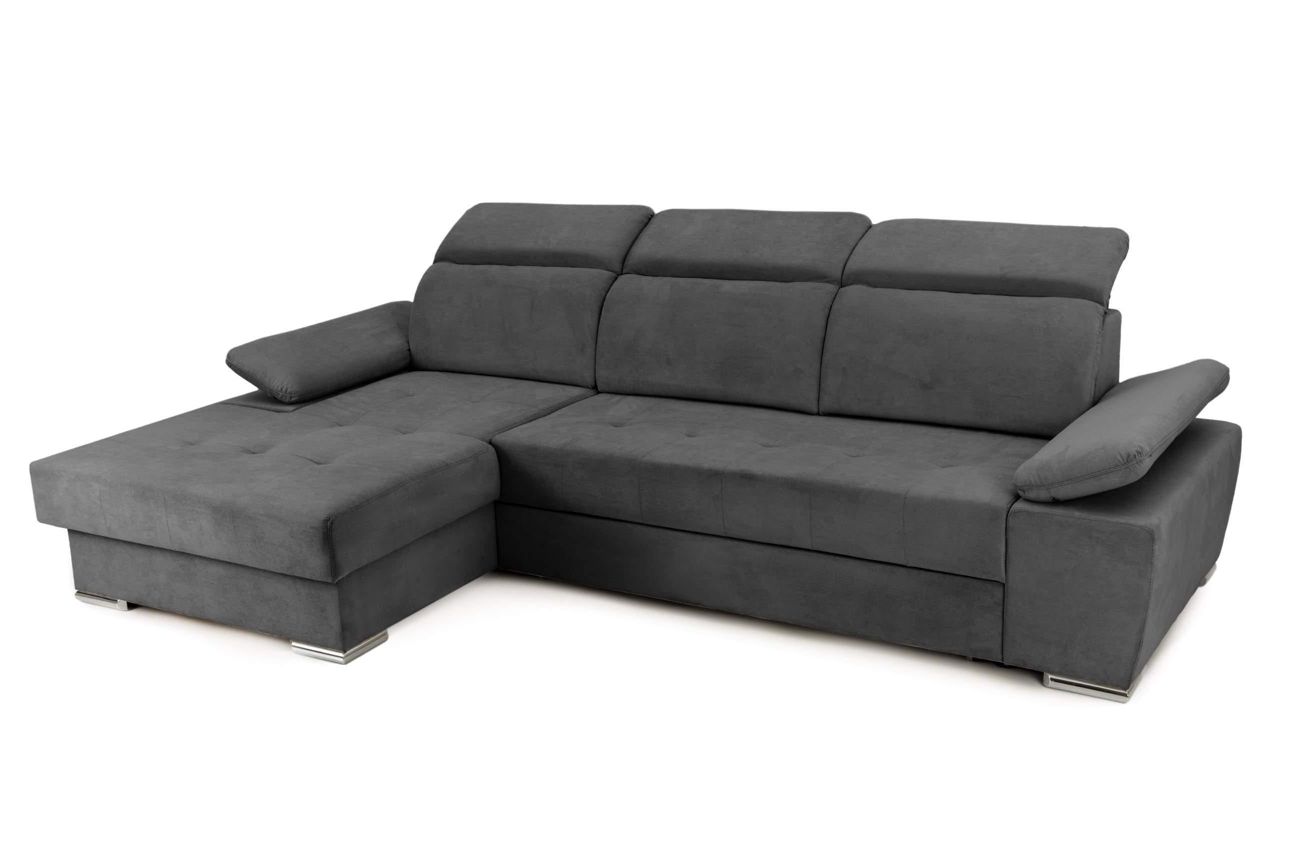 Colțar Extensibil TRENDY, cu ladă de depozitare, cu tetiere reglabile, variante stânga/dreapta 295x170x105 cm Prestige Home