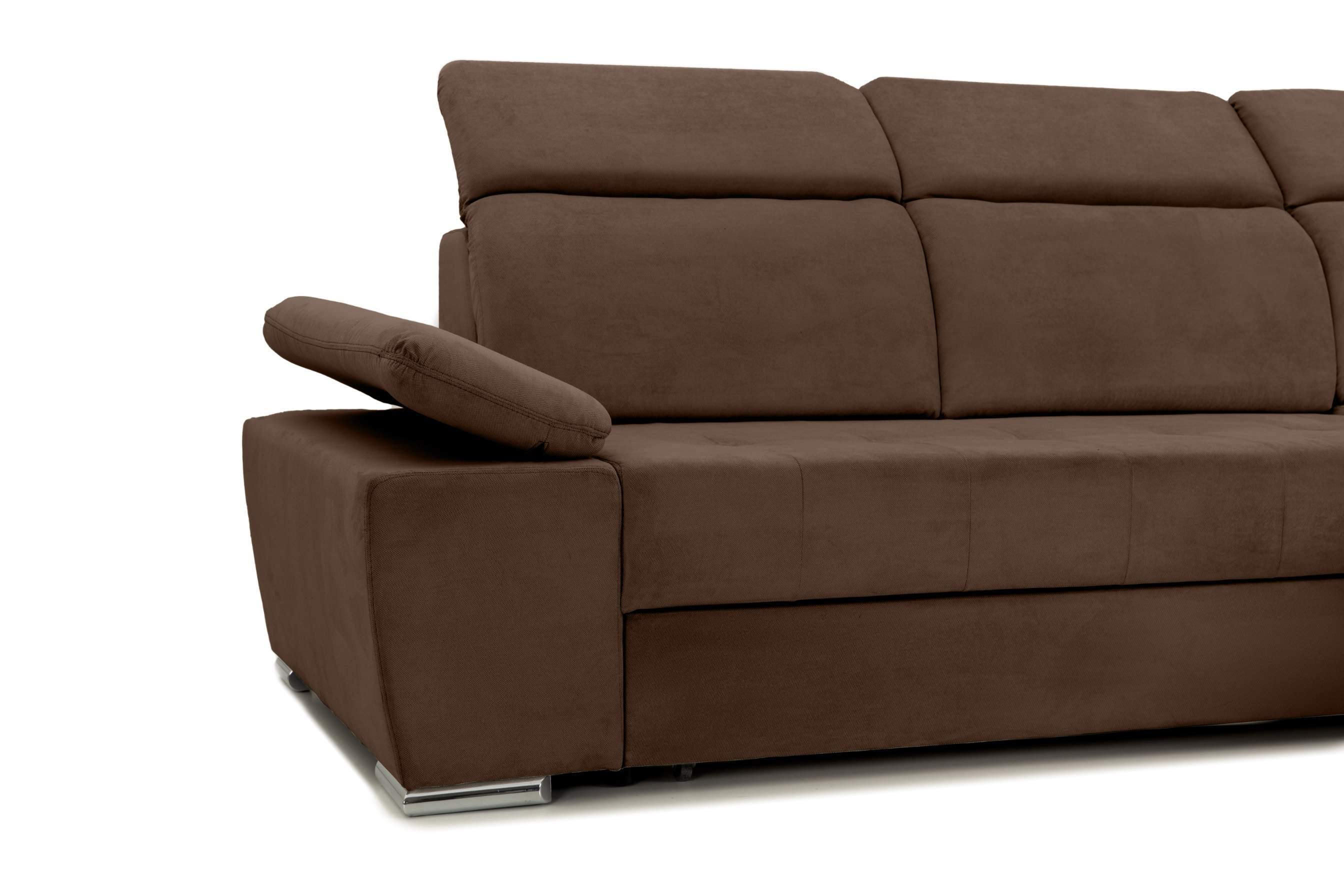 Colțar Extensibil TRENDY, cu ladă de depozitare, cu tetiere reglabile, variante stânga/dreapta 295x170x105 cm Prestige Home