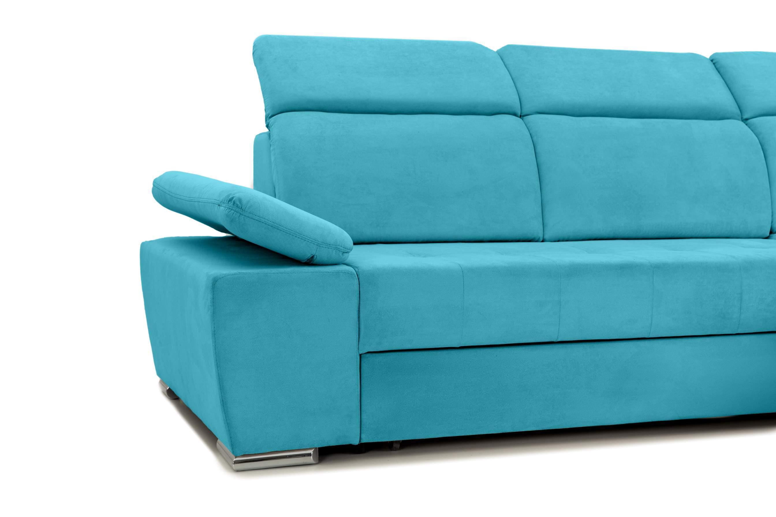 Colțar Extensibil TRENDY, cu ladă de depozitare, cu tetiere reglabile, variante stânga/dreapta 295x170x105 cm Prestige Home