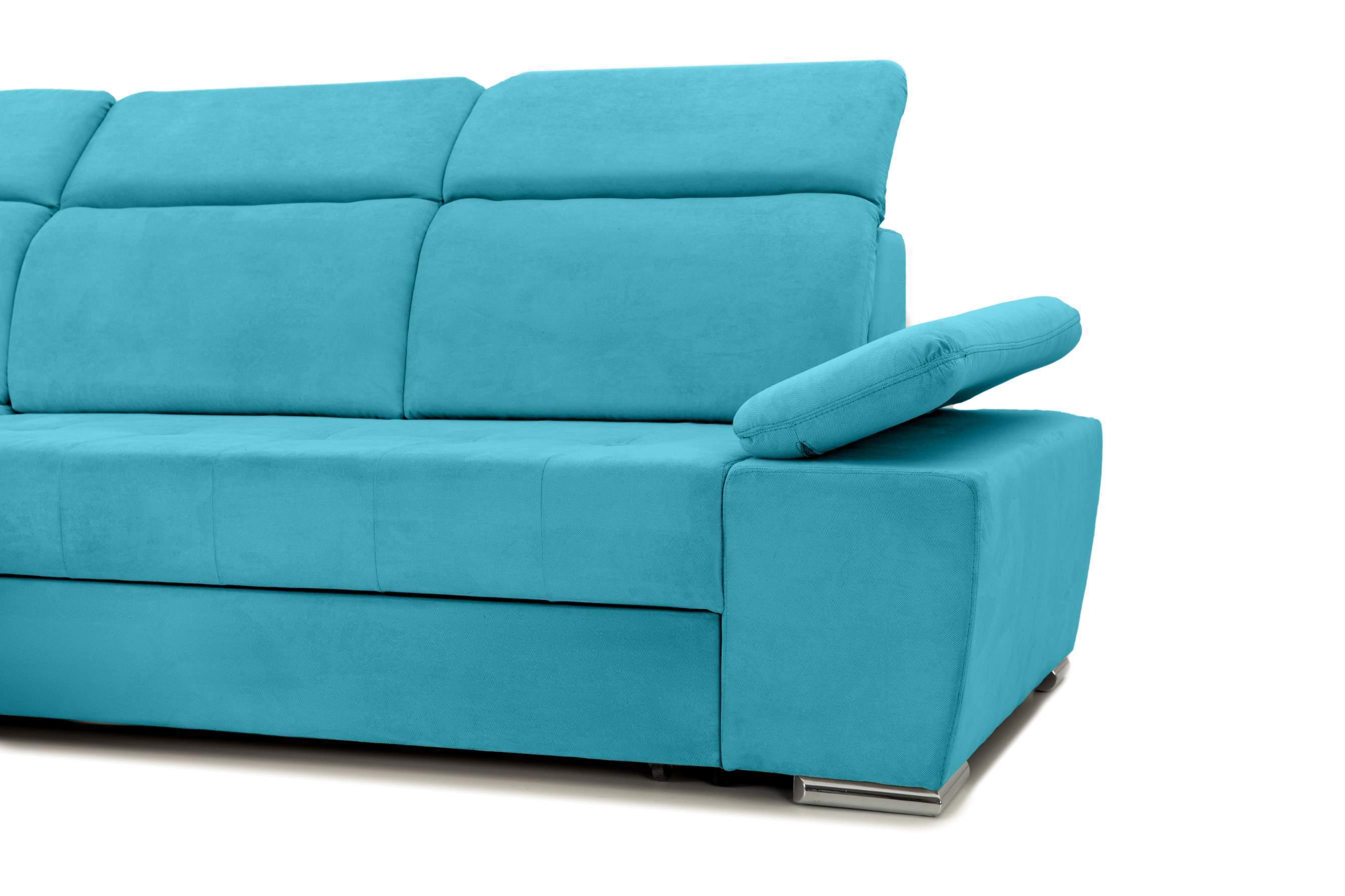 Colțar Extensibil TRENDY, cu ladă de depozitare, cu tetiere reglabile, variante stânga/dreapta 295x170x105 cm Prestige Home