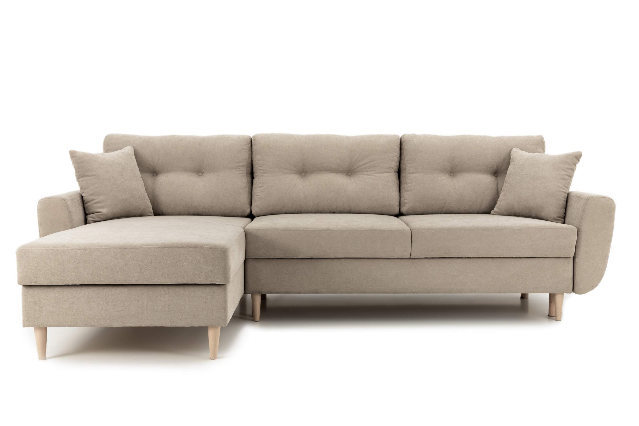 Colțar Extensibil HELSINKI, cu ladă de depozitare, variante stânga/dreapta 261x166x82 cm Bej-Enjoy Stanga Prestige Home