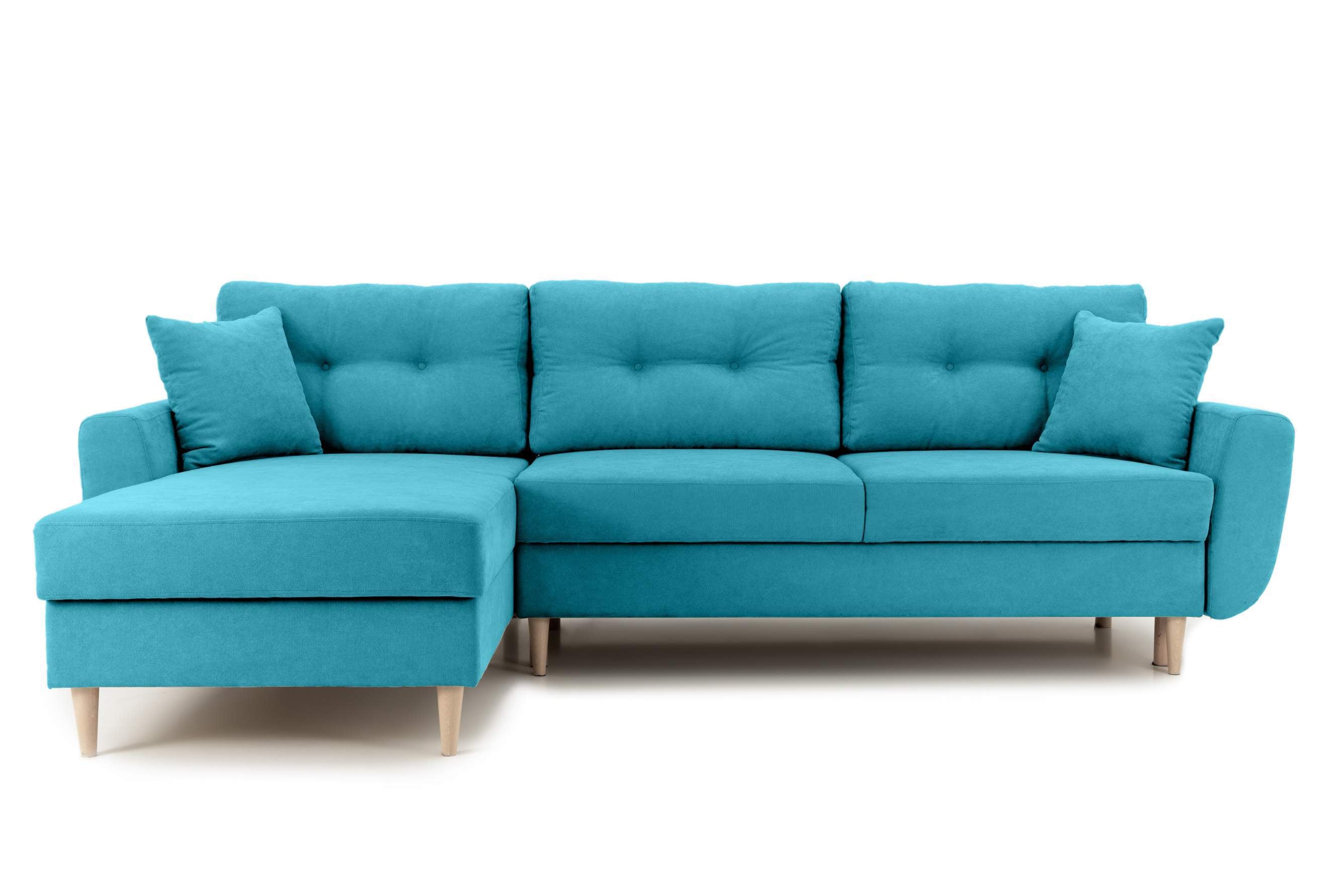 Colțar Extensibil HELSINKI, cu ladă de depozitare, variante stânga/dreapta 261x166x82 cm Turcoaz-Enjoy Stanga Prestige Home
