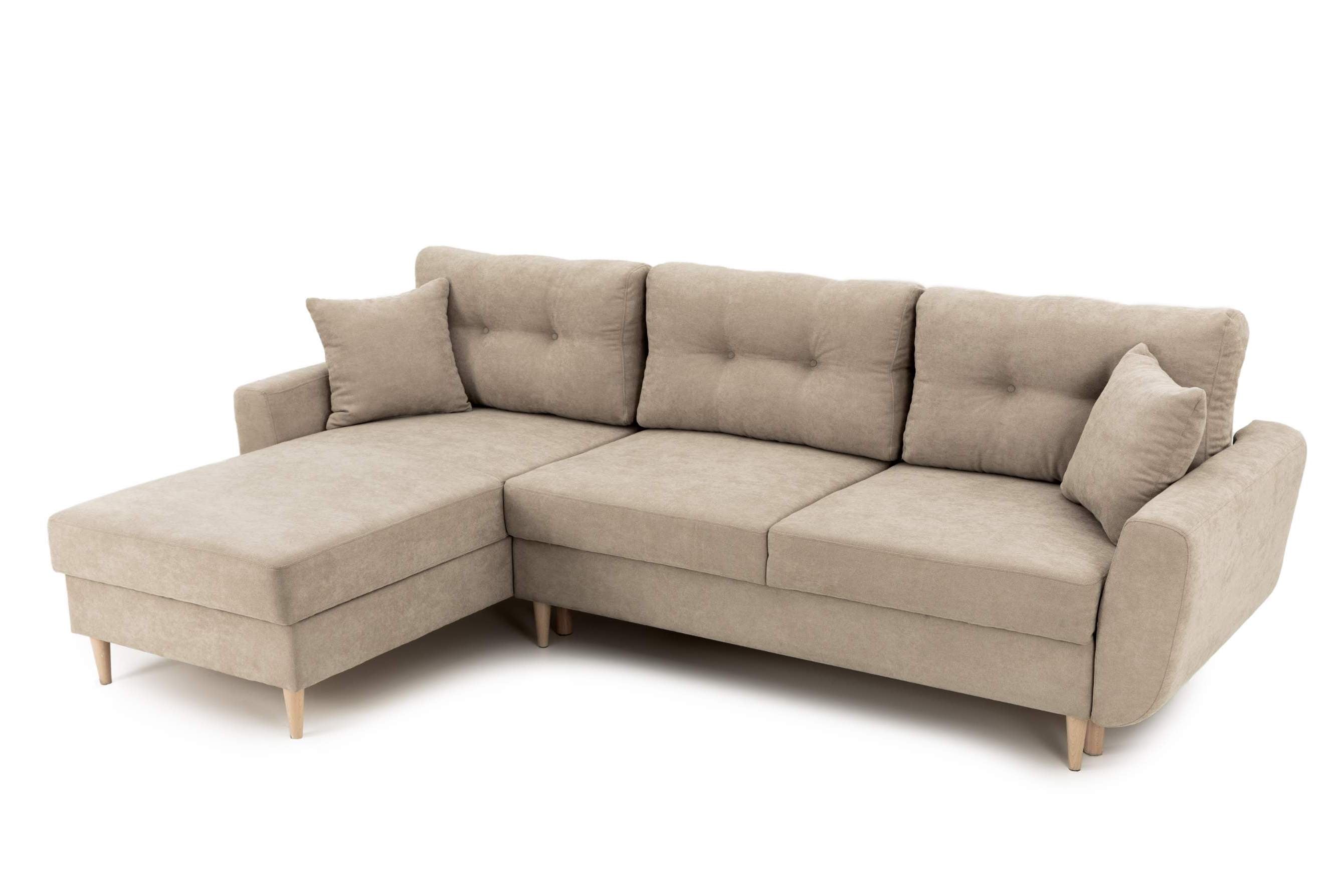 Colțar Extensibil HELSINKI, cu ladă de depozitare, variante stânga/dreapta 261x166x82 cm Prestige Home