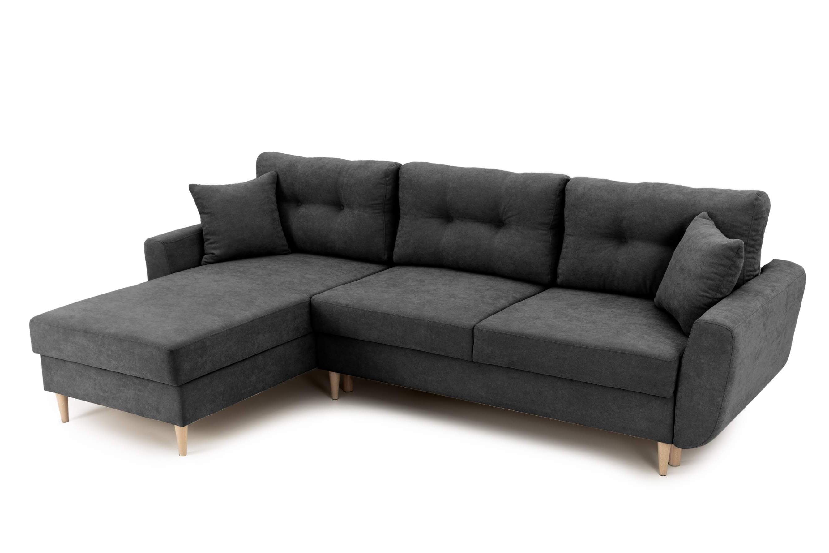Colțar Extensibil HELSINKI, cu ladă de depozitare, variante stânga/dreapta 261x166x82 cm Prestige Home