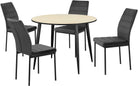 Set dining Inosign, 5 piese, masă rotundă Ø100 cm si 4 scaune tapițate Arboteca