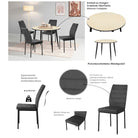 Set dining Inosign, 5 piese, masă rotundă Ø100 cm si 4 scaune tapițate Arboteca