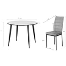 Set dining Inosign, 5 piese, masă rotundă Ø100 cm si 4 scaune tapițate Arboteca