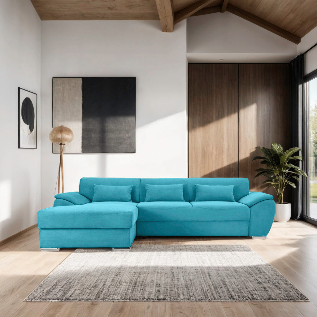 Colțar Extensibil PICASSO, cu ladă de depozitare, variante stânga/dreapta 295x168x80 cm Prestige Home