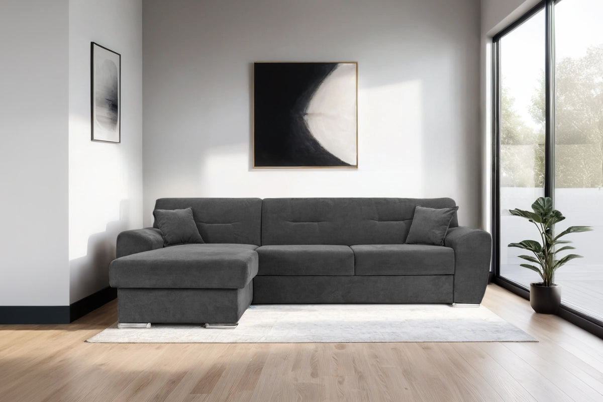 Colțar Extensibil ASTORIA, cu ladă de depozitare, variante stânga/dreapta 281x168x85 cm Prestige Home