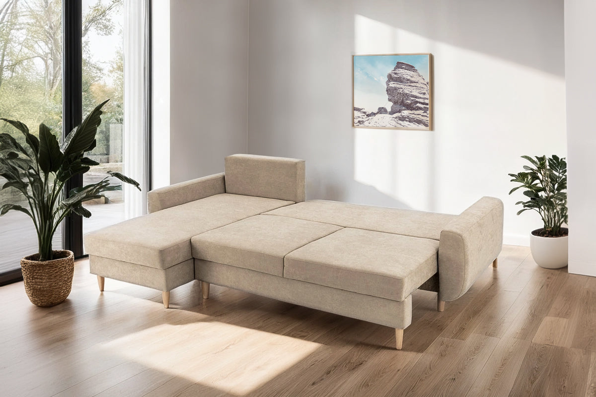 Colțar Extensibil HELSINKI, cu ladă de depozitare, variante stânga/dreapta 261x166x82 cm Prestige Home