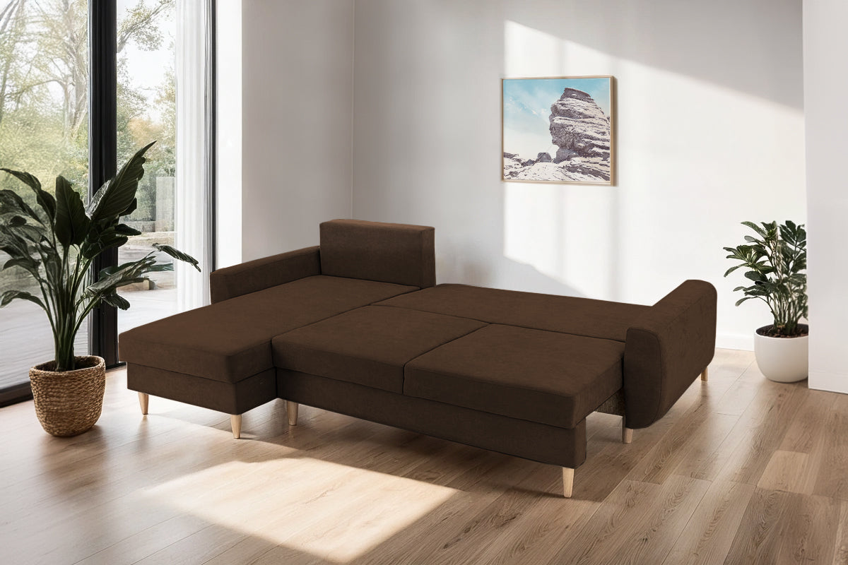 Colțar Extensibil HELSINKI, cu ladă de depozitare, variante stânga/dreapta 261x166x82 cm Prestige Home