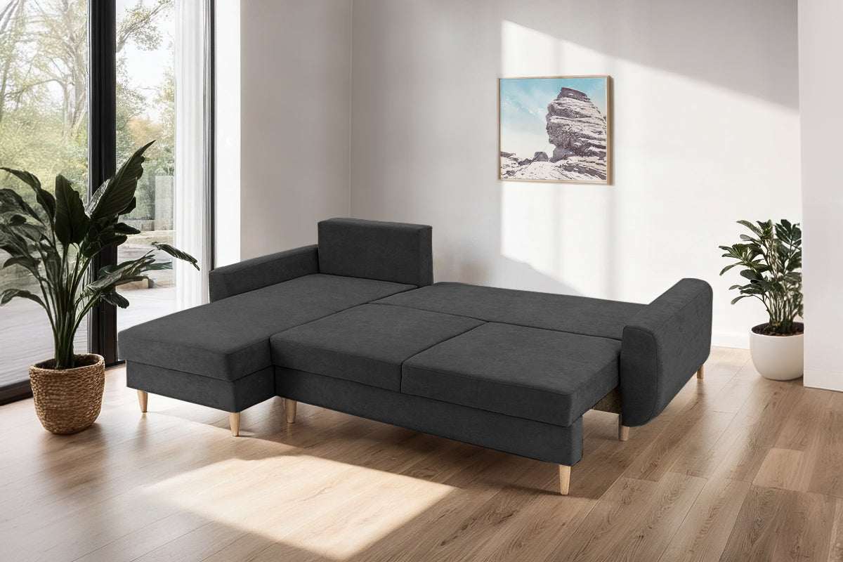 Colțar Extensibil HELSINKI, cu ladă de depozitare, variante stânga/dreapta 261x166x82 cm Prestige Home