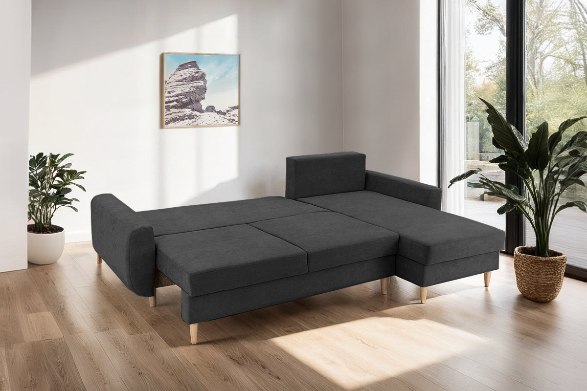 Colțar Extensibil HELSINKI, cu ladă de depozitare, variante stânga/dreapta 261x166x82 cm Prestige Home