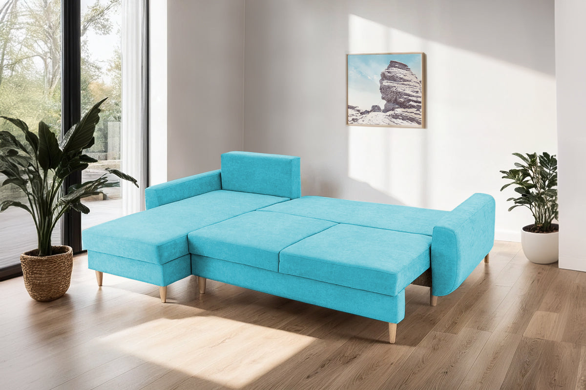 Colțar Extensibil HELSINKI, cu ladă de depozitare, variante stânga/dreapta 261x166x82 cm Prestige Home