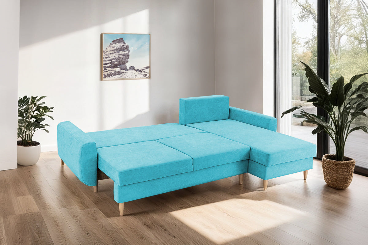 Colțar Extensibil HELSINKI, cu ladă de depozitare, variante stânga/dreapta 261x166x82 cm Prestige Home