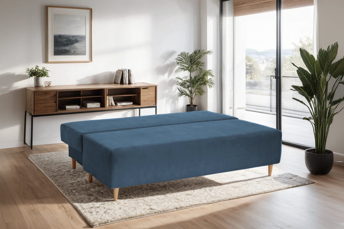 Canapea Extensibila 3 locuri Candy, cu lada de depozitare, 190x95x100cm - Prestigehome.ro - Canapea - Prestige - #color_Albastru-Fjord