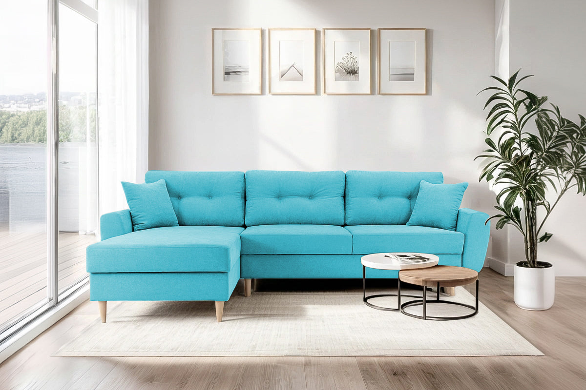 Colțar Extensibil HELSINKI, cu ladă de depozitare, variante stânga/dreapta 261x166x82 cm Prestige Home