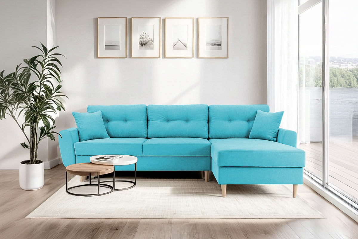 Colțar Extensibil HELSINKI, cu ladă de depozitare, variante stânga/dreapta 261x166x82 cm Prestige Home