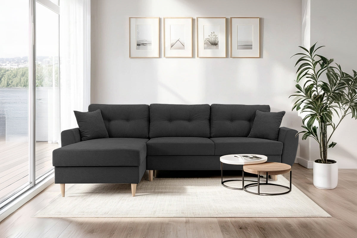 Colțar Extensibil HELSINKI, cu ladă de depozitare, variante stânga/dreapta 261x166x82 cm Prestige Home