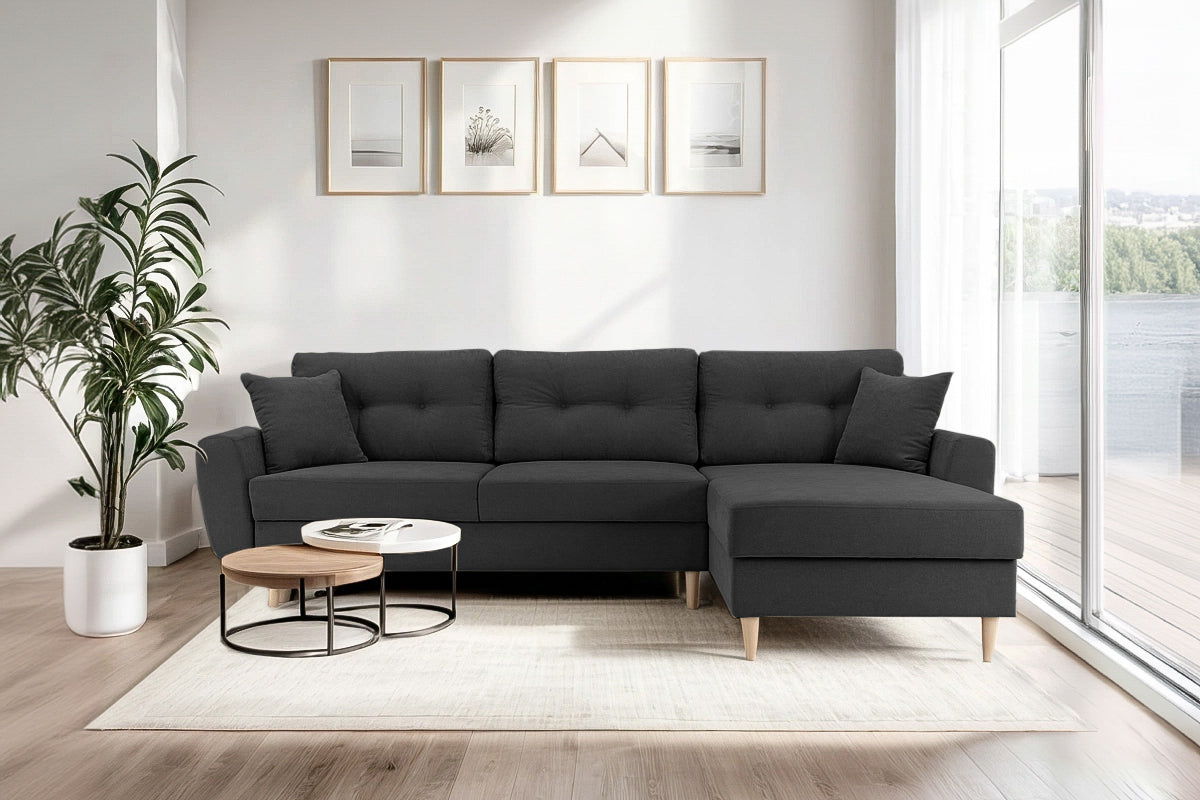 Colțar Extensibil HELSINKI, cu ladă de depozitare, variante stânga/dreapta 261x166x82 cm Prestige Home