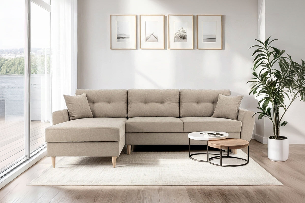 Colțar Extensibil HELSINKI, cu ladă de depozitare, variante stânga/dreapta 261x166x82 cm Prestige Home