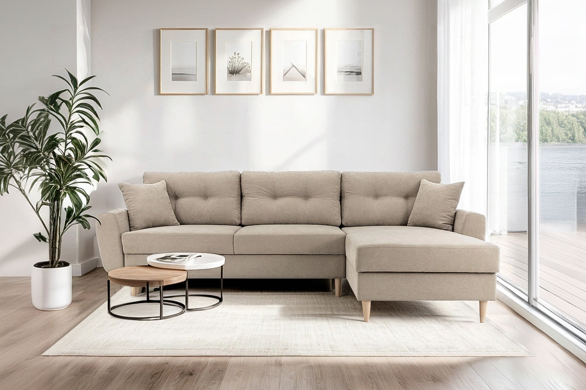 Colțar Extensibil HELSINKI, cu ladă de depozitare, variante stânga/dreapta 261x166x82 cm Prestige Home