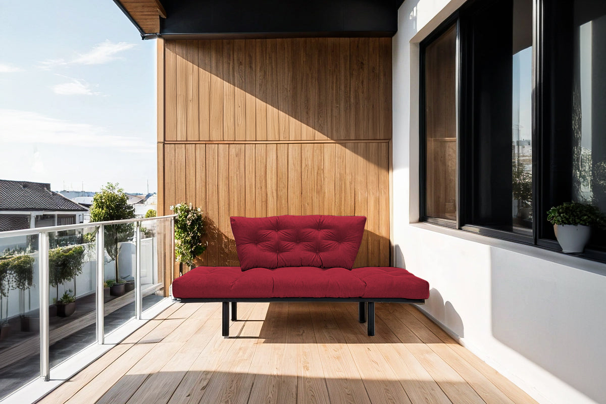Canapea Extensibila 2 locuri SUNNY, pentru terasa, 155X70X85 cm,  prestigehome.ro, Prestige Home, Prestige, balcon, gradina mobila, #color_rosu-enjoy
