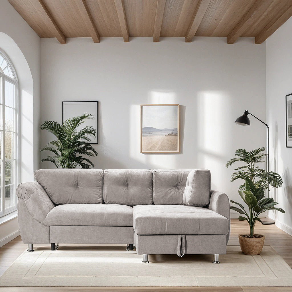 Colțar Extensibil MERLIN, cu lada depozitare, variante stânga/dreapta, 230 x 190 x 93 cm Prestige Home