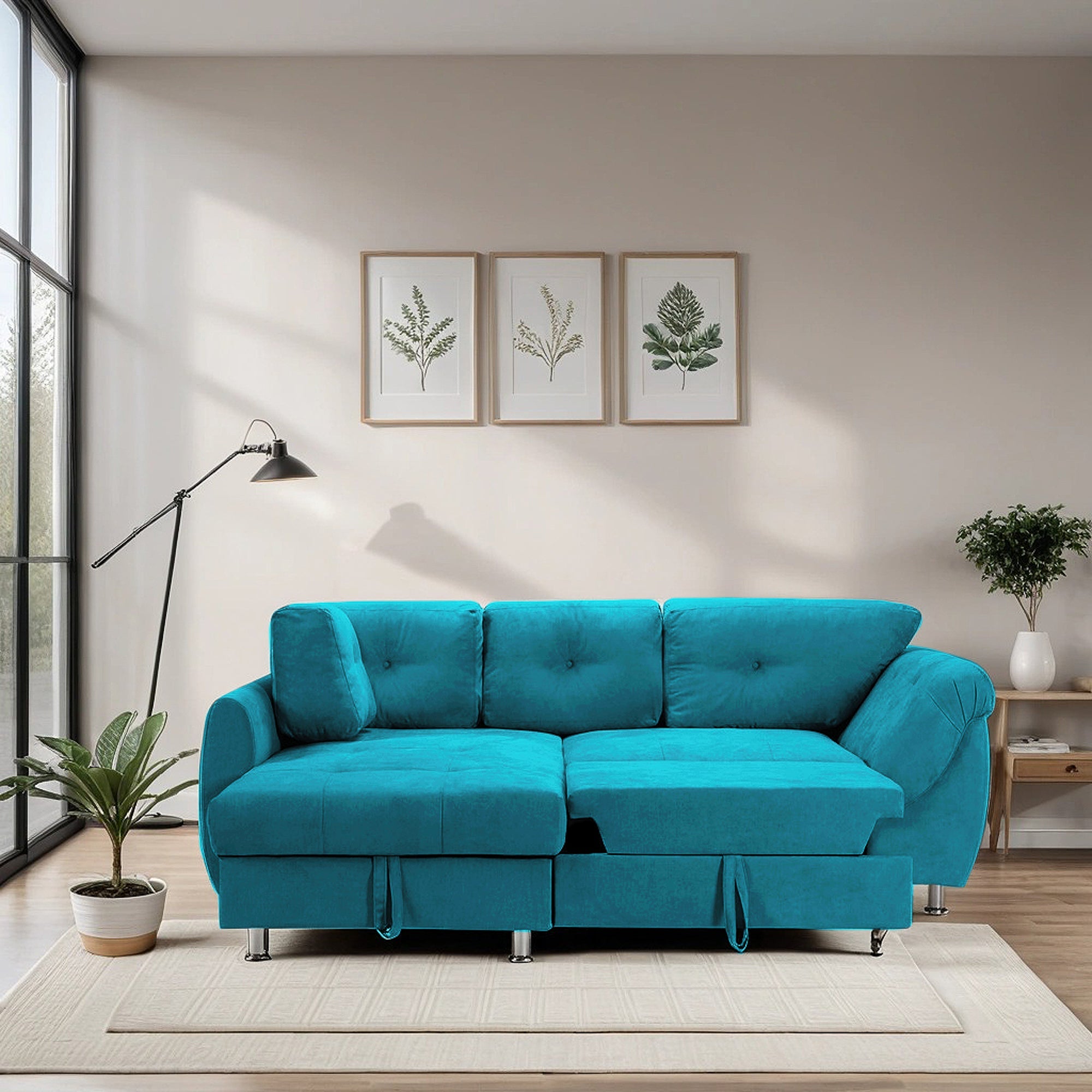 Colțar Extensibil MERLIN, cu lada depozitare, variante stânga/dreapta, 230 x 190 x 93 cm Prestige Home
