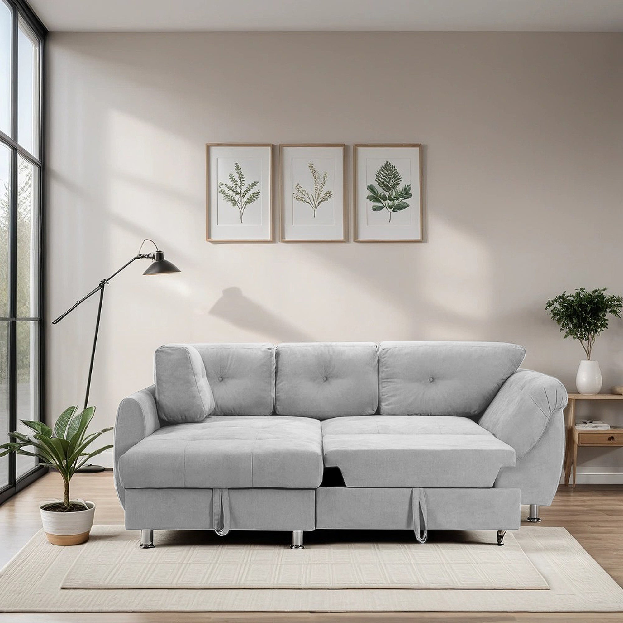 Colțar Extensibil MERLIN, cu lada depozitare, variante stânga/dreapta, 230 x 190 x 93 cm Prestige Home