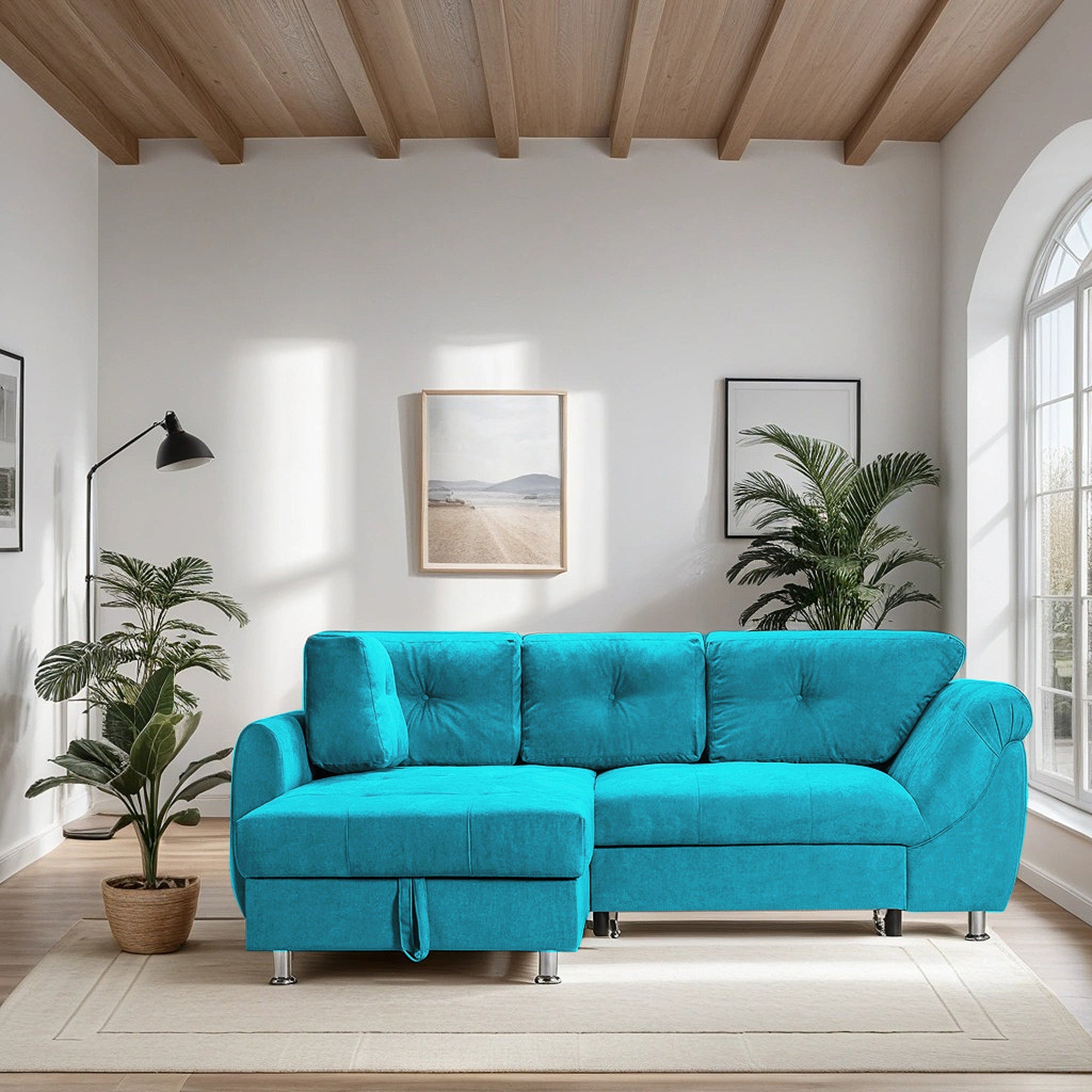 Colțar Extensibil MERLIN, cu lada depozitare, variante stânga/dreapta, 230 x 190 x 93 cm Prestige Home