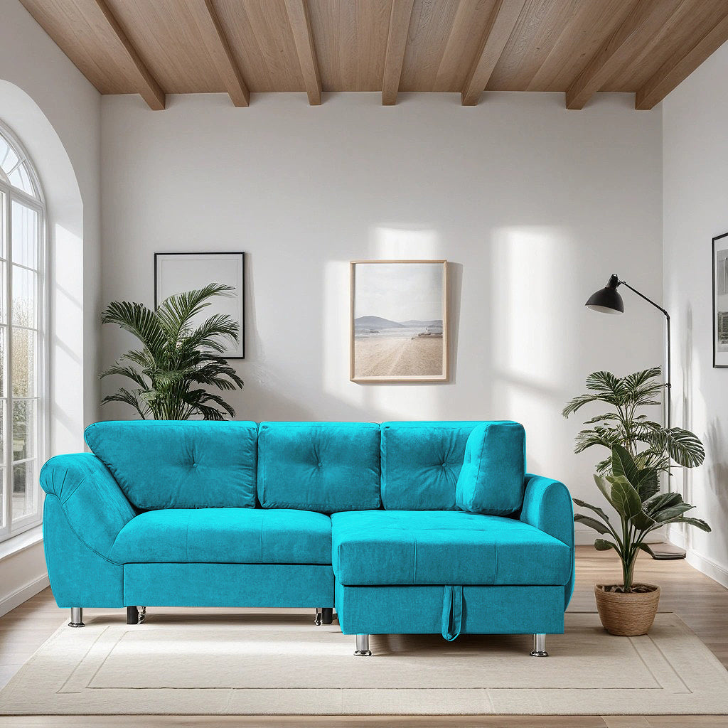 Colțar Extensibil MERLIN, cu lada depozitare, variante stânga/dreapta, 230 x 190 x 93 cm Prestige Home