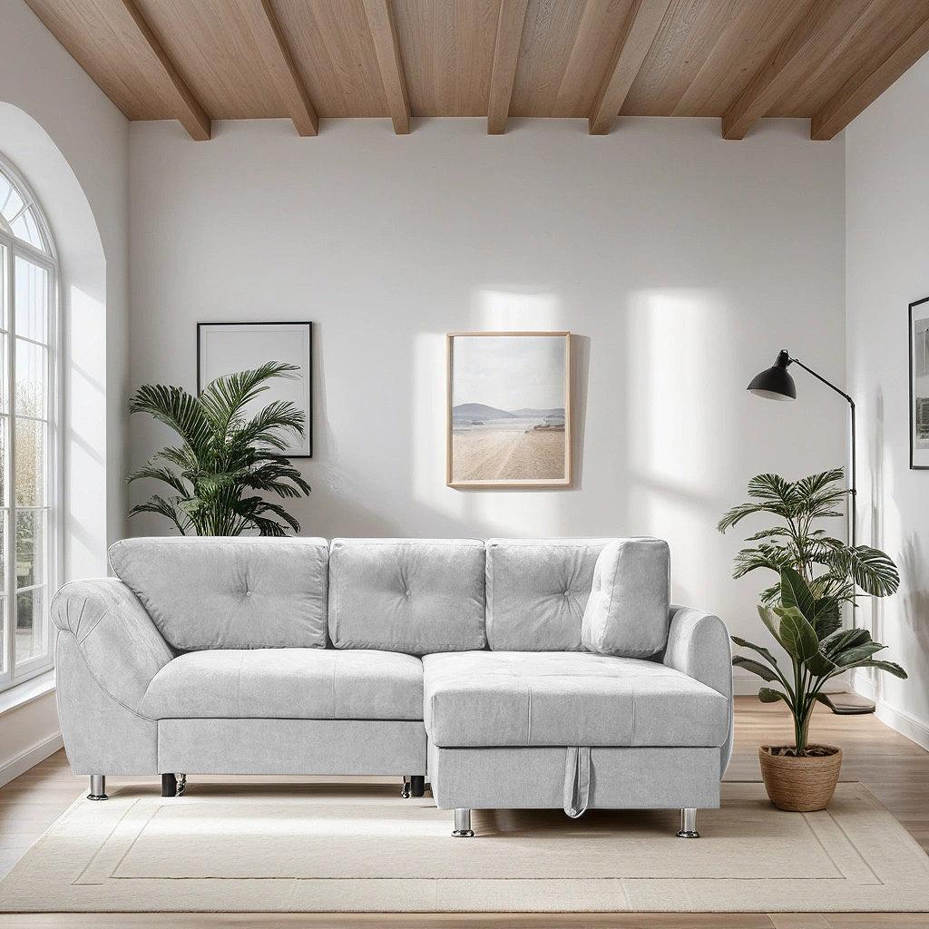 Colțar Extensibil MERLIN, cu lada depozitare, variante stânga/dreapta, 230 x 190 x 93 cm Prestige Home