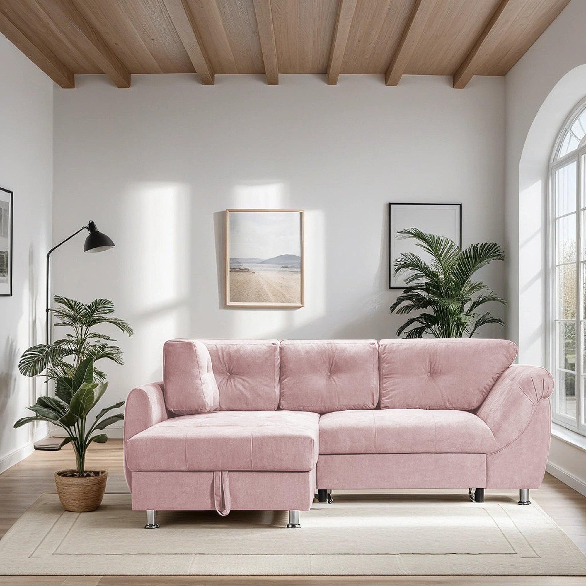 Colțar Extensibil MERLIN, cu lada depozitare, variante stânga/dreapta, 230 x 190 x 93 cm Prestige Home