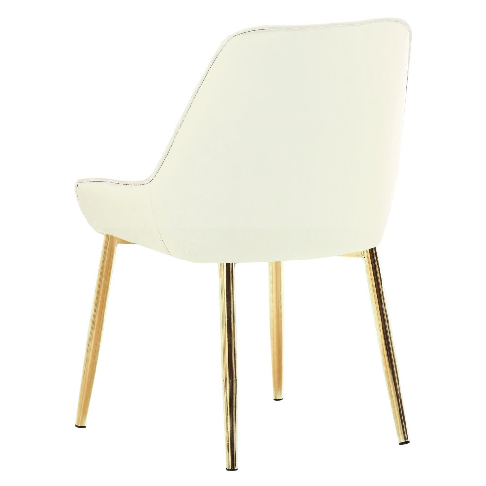 Scaun de dining NOCERA, bej țesătură Velvet/gold crom-auriu, 56x62x89 cm Kondela