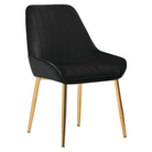 Scaun de masă NOCERA, negru țesătură Velvet/gold crom-auriu, 56x62x89 cm Kondela