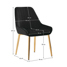 Scaun de masă NOCERA, negru țesătură Velvet/gold crom-auriu, 56x62x89 cm Kondela