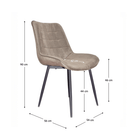 Scaun SIGUENZA, gri maroniu taupe/negru, catifea/metal, 54x56x90 cm Kondela