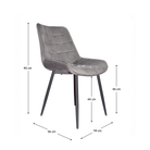 Scaun SIGUENZA, gri/negru, catifea/metal, 54x56x90 cm Kondela