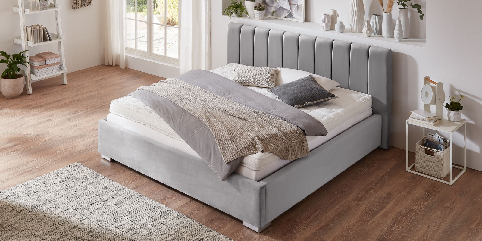 Pat Tapitat Santiago, cu Lada Rabatabil, Verde-Smarald, Prestigehome.ro, Prestige, #Color_swing-gri