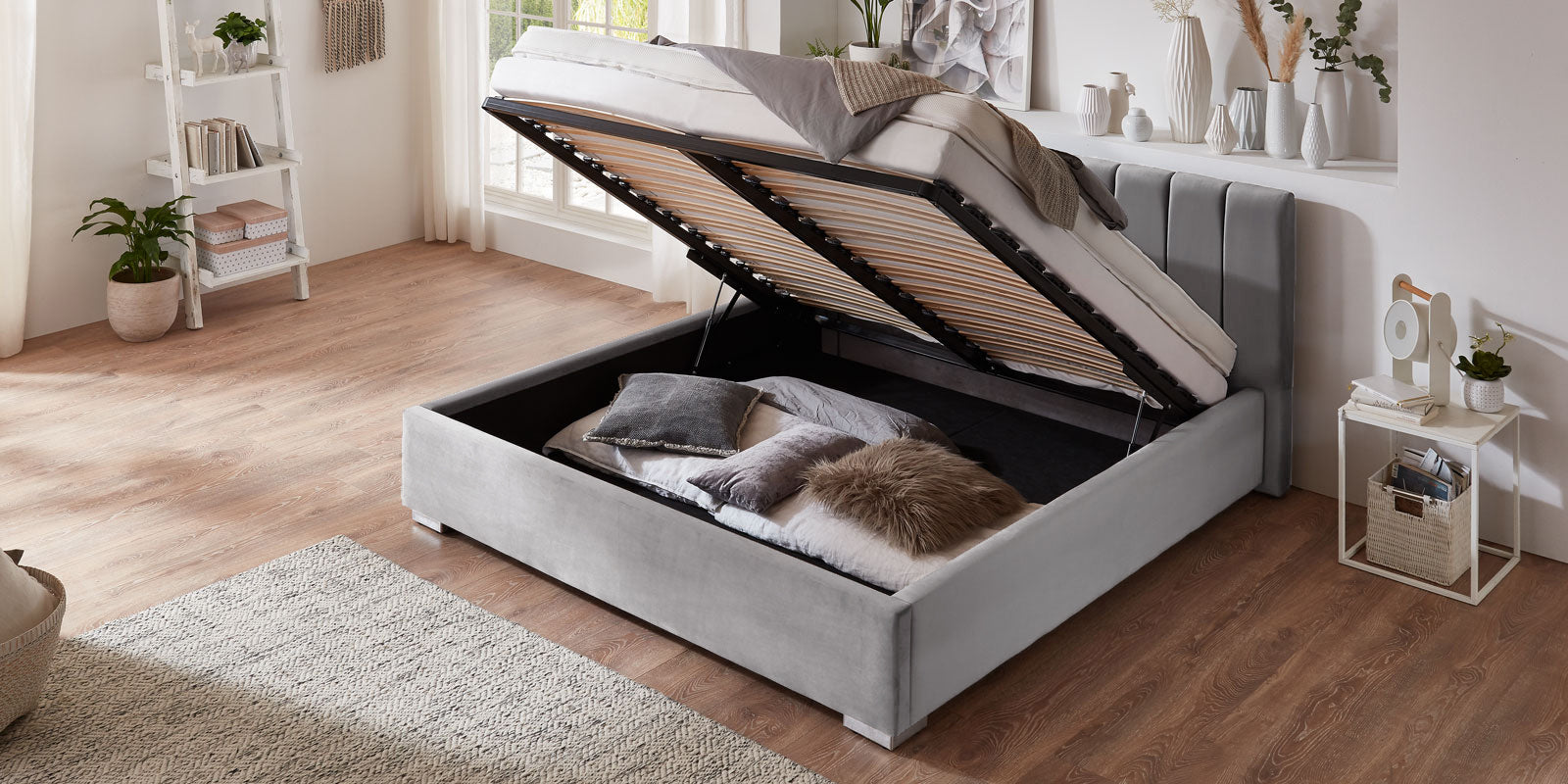 Pat Tapitat Santiago, cu Lada Rabatabil, Verde-Smarald, Prestigehome.ro, Prestige, #Color_swing-gri