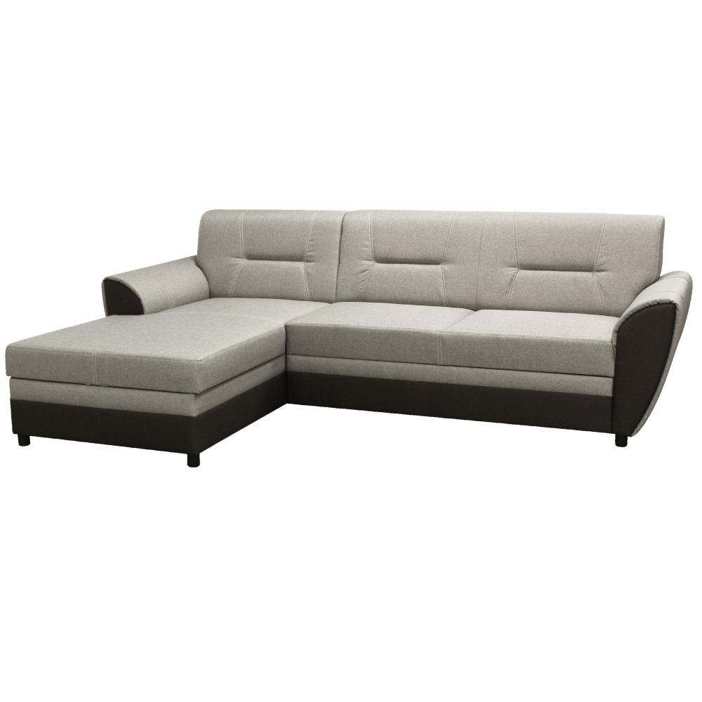 Set canapea extensibilă PADOVA, maro/gri-bej taupe, pe stânga, 250x16x83 cm Kondela