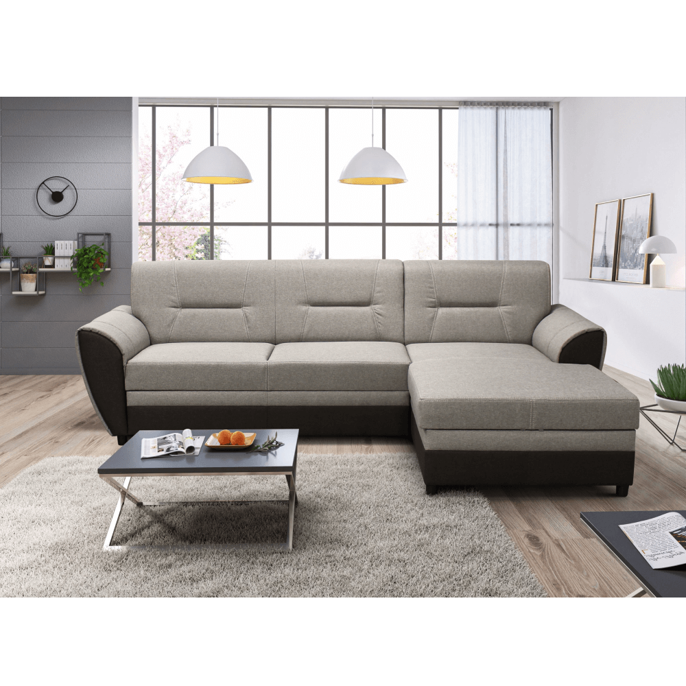 Canapea extensibilă PADOVA, maro/gri-bej taupe, pe dreapta Kondela