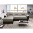 Set canapea extensibilă PADOVA, maro/gri-bej taupe, pe stânga, 250x16x83 cm Kondela